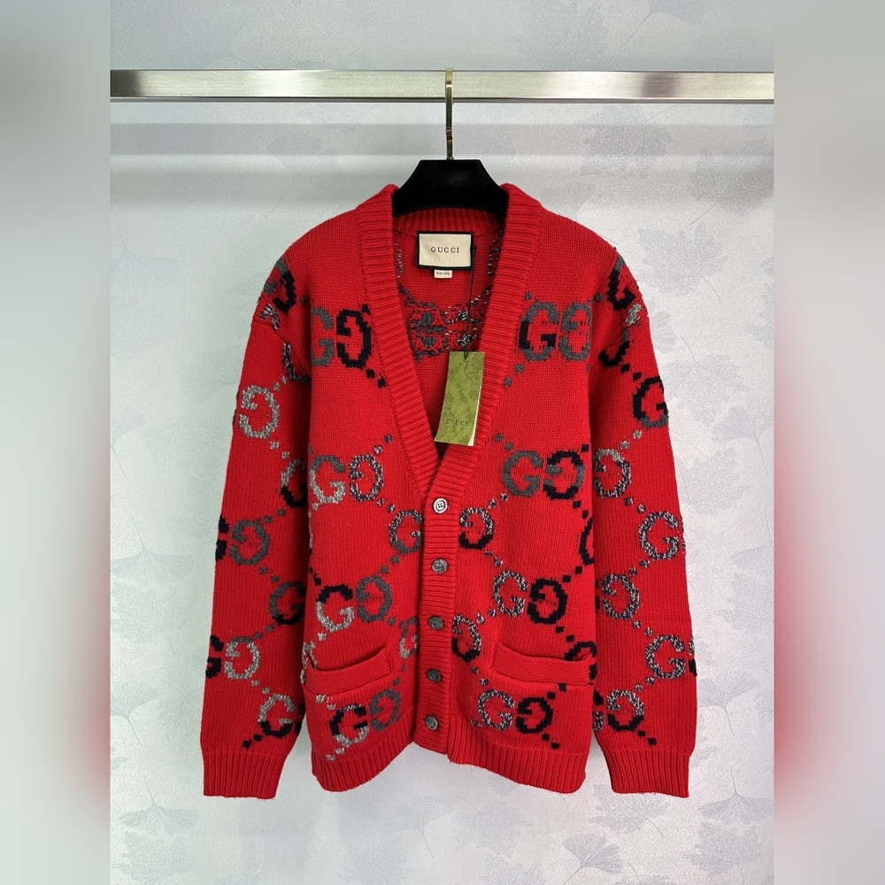 Gucci Knit V-Neck Wool Cardigan